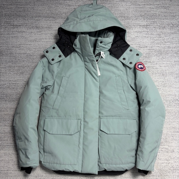 99新 CANADA GOOSE 加拿大鹅 XS 空镜蓝色Blakely连帽口袋羽绒服