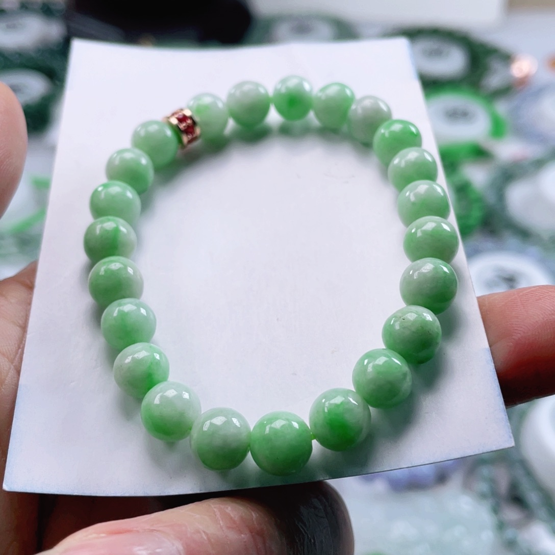 翡翠手链未镶嵌天然翡翠手串7.5mm