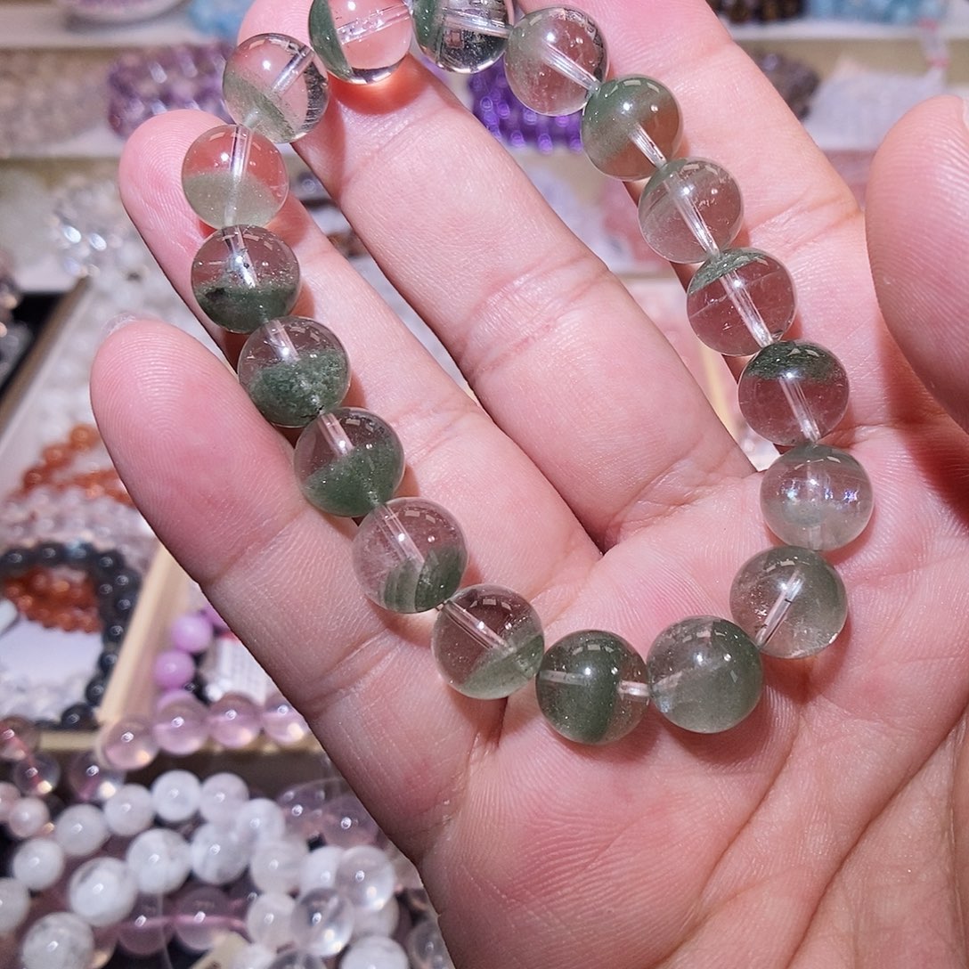 未镶嵌水晶手链绿幽灵11mm