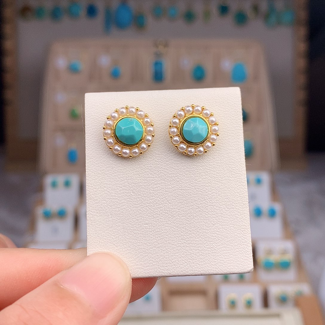 绿松石戒指银S925镶嵌