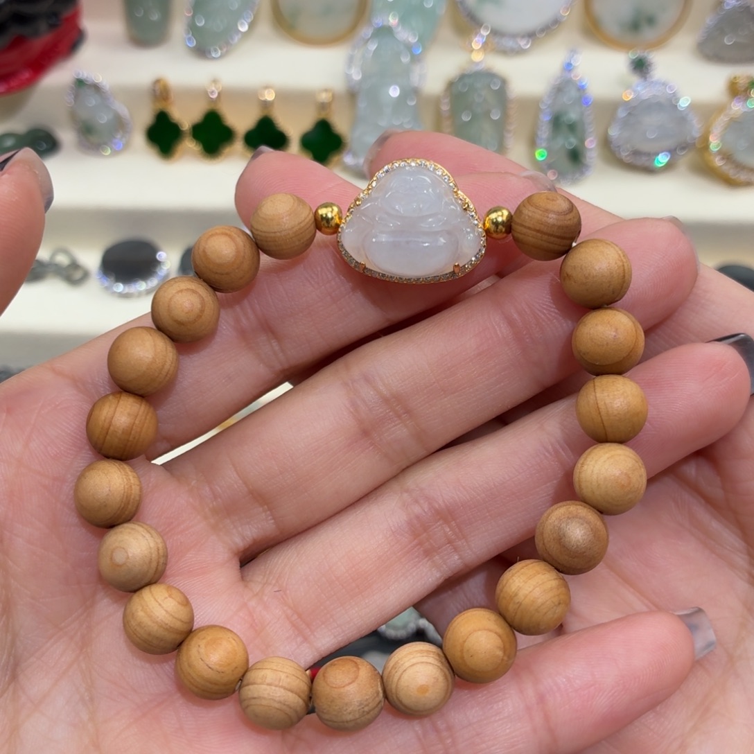 翡翠银S925镶嵌颈饰手串