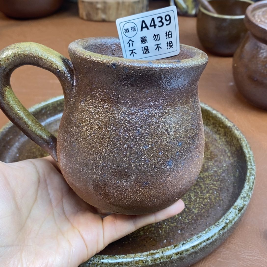 微瑕柴烧粗陶杯一物一拍280