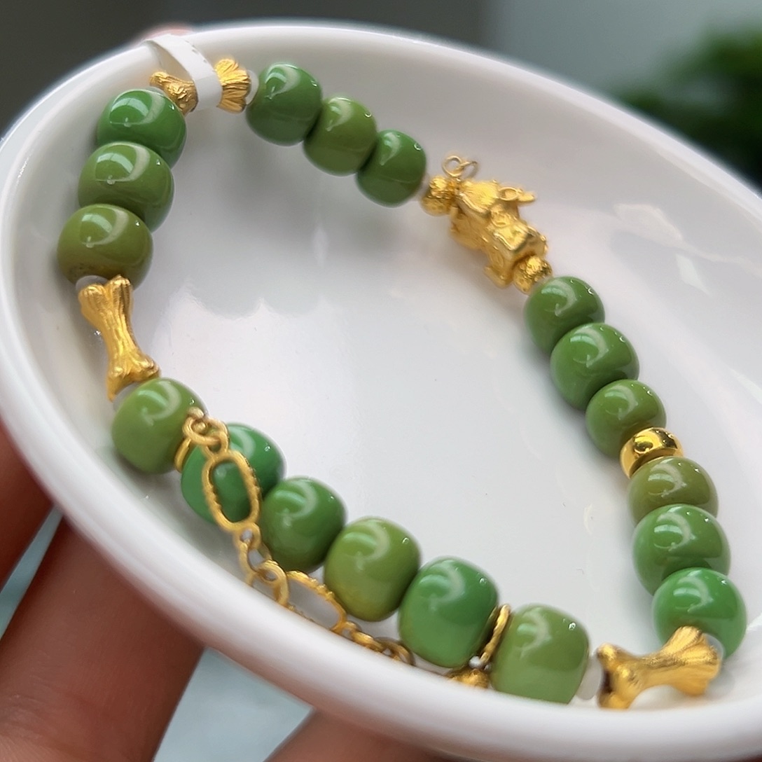 绿松石珠宝奇石18K金镶嵌