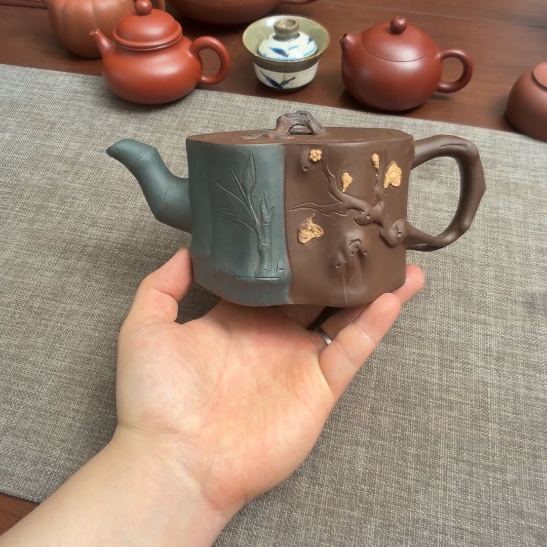 紫砂茶壶70年代精工三友壶 有残
