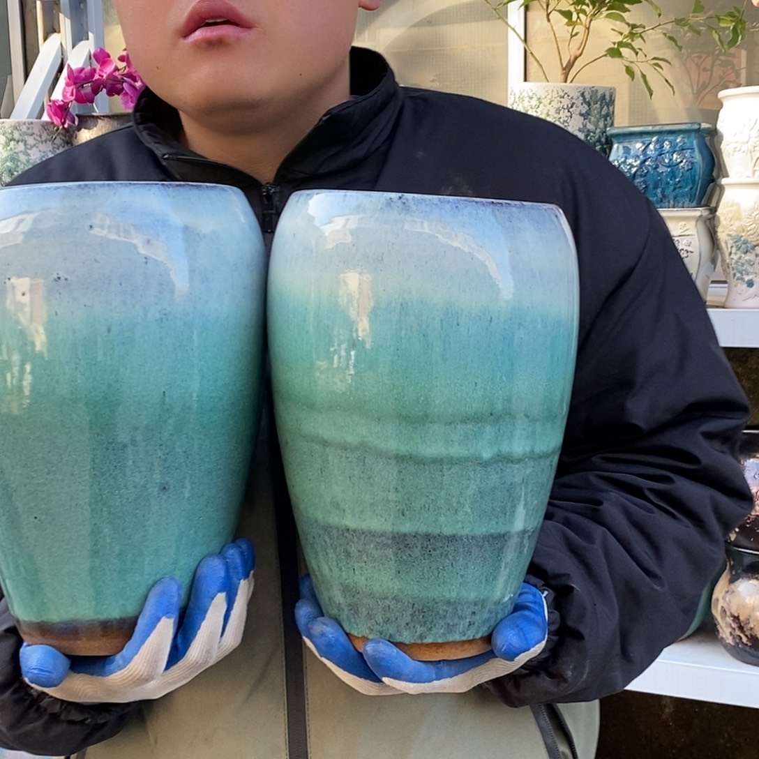 花盆紫砂口15高27处理俩个