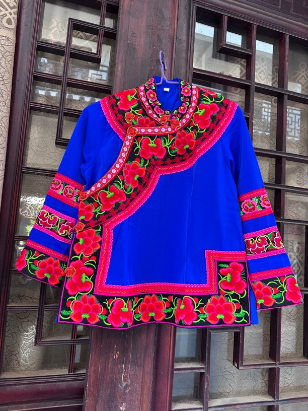 云南少数民族服装彝族绣花女装民族风特色粗线舞台表演服套装