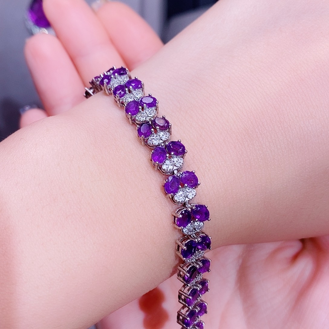 紫晶手链银S925镶嵌1212