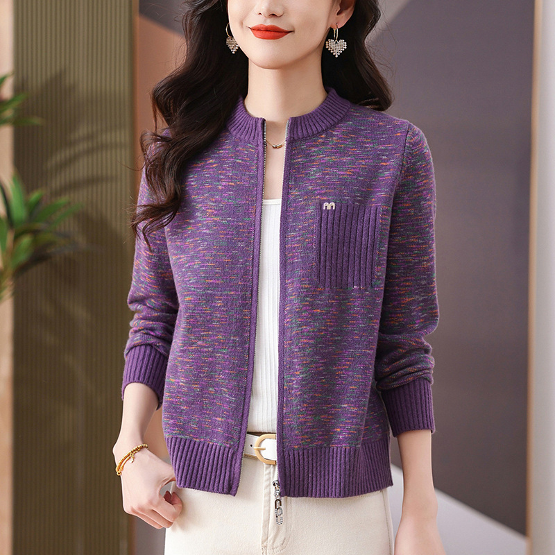 秋冬新款洋气时尚外套短款休闲百搭针织开衫韩版宽松外披毛衣减龄