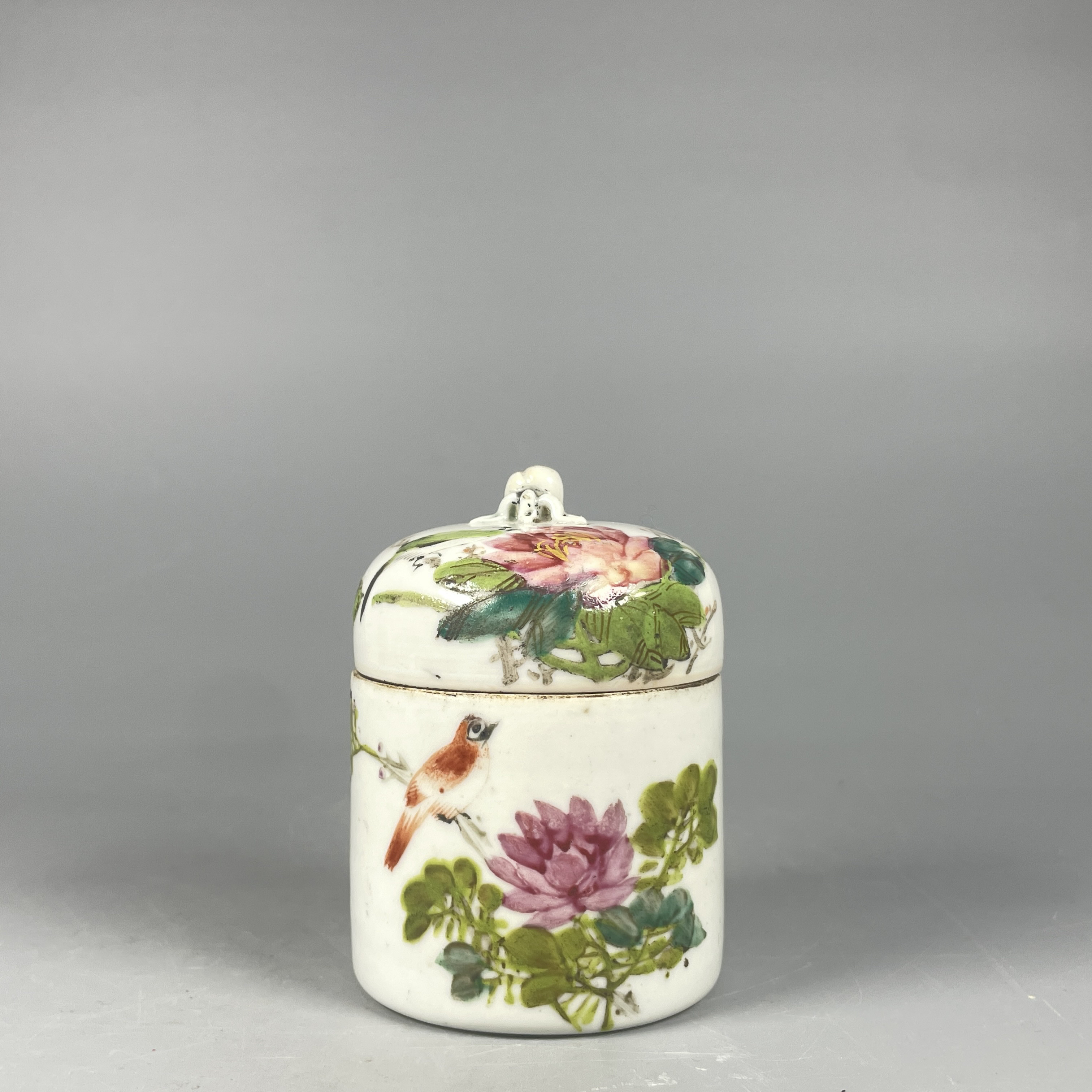 022051885 民国 粉彩花鸟纹温器/HQ/云南省文物总店