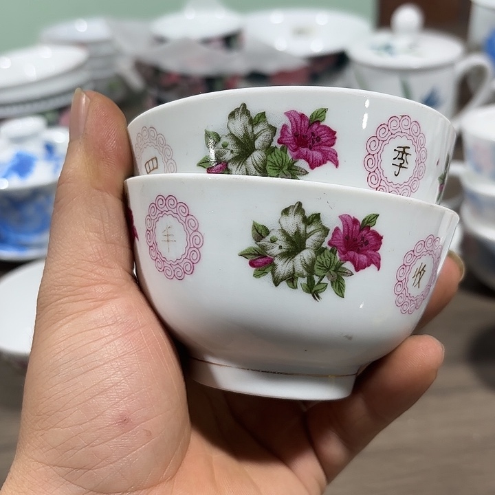 陶小茶碗小陶宛两个微瑕