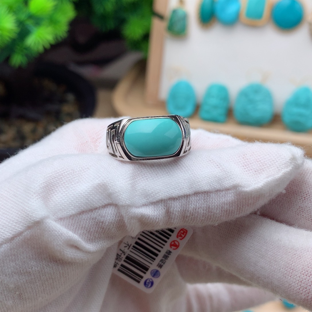 绿松石珠宝奇石银S925镶嵌只**