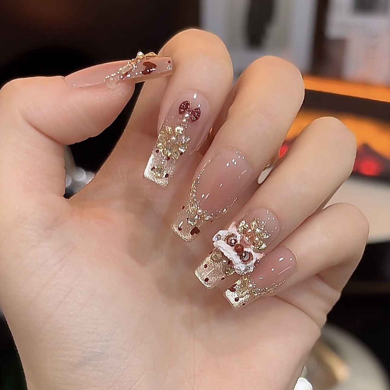 【小狮子】鹿鹿家-纯手工穿戴甲手作立体小狮子醒狮新年氛围