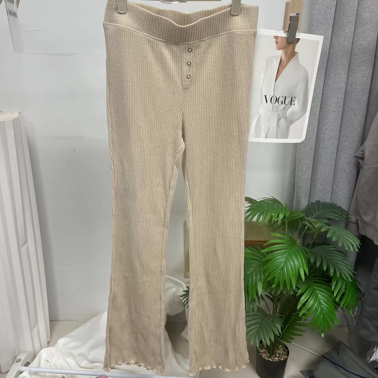 91409显瘦家居竖纹打底裤（微瑕