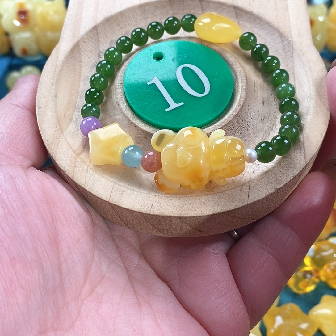 琥珀颈饰未镶嵌手链