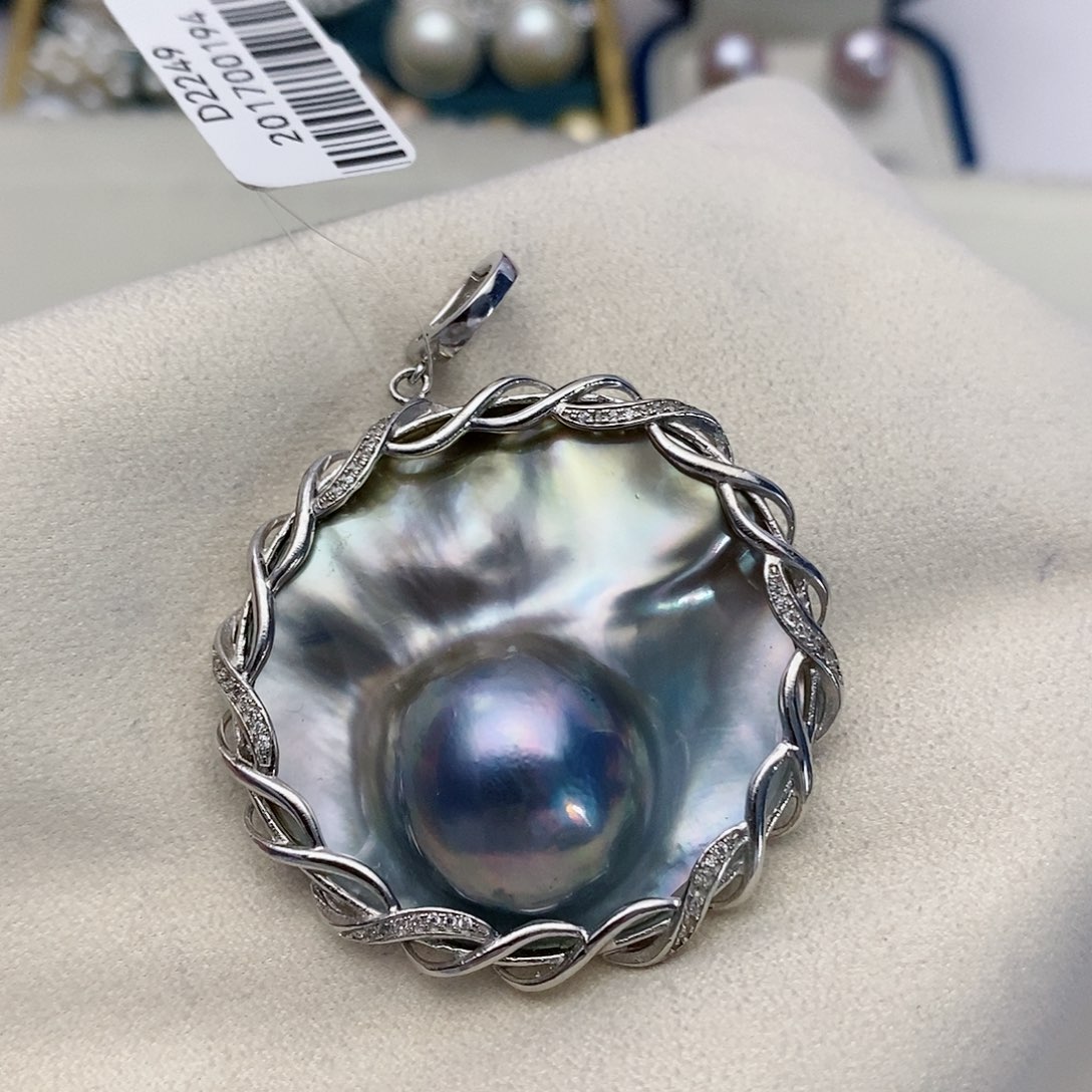 【闪购商品】拼合珍珠（马贝珠）颈饰银S925镶嵌2
