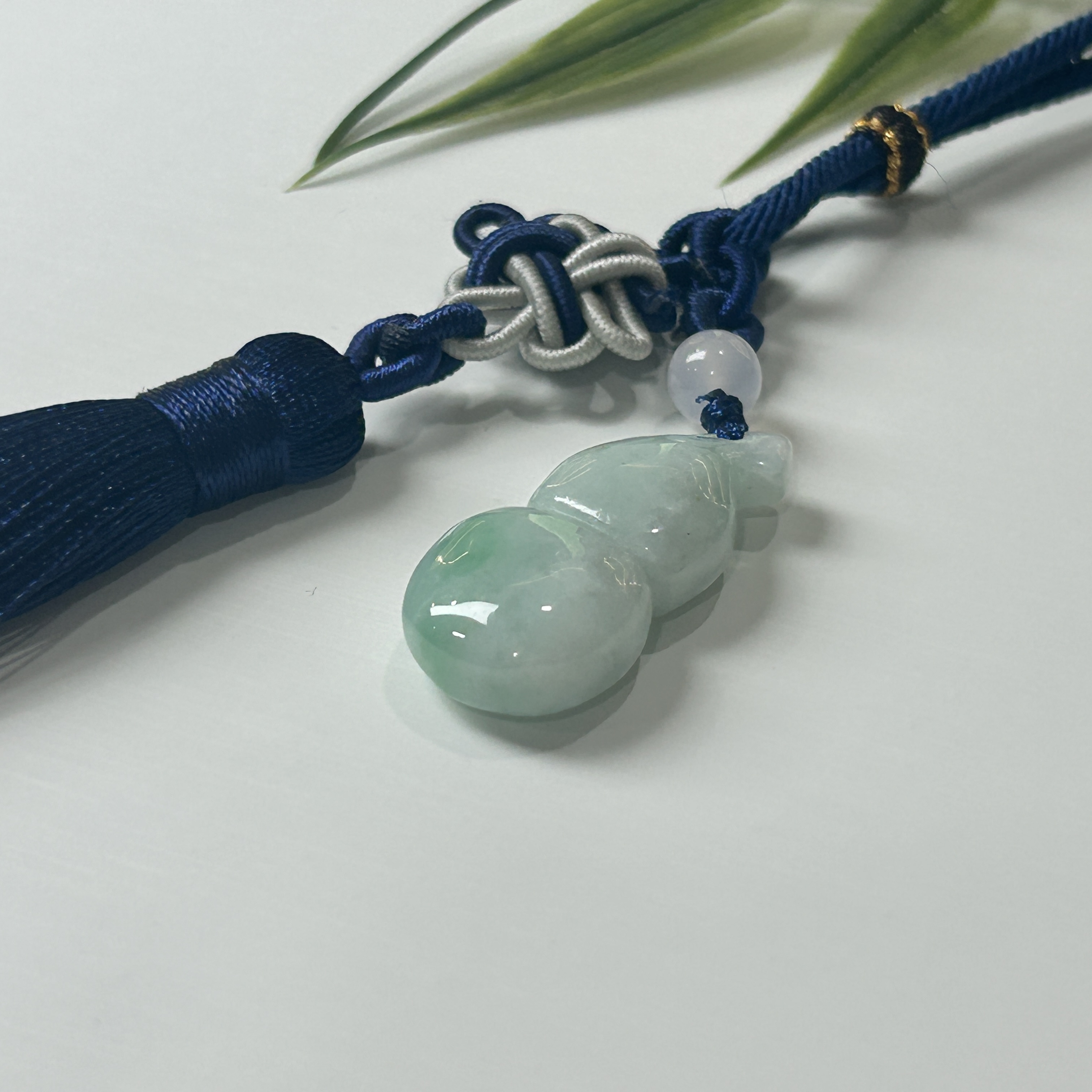 阿恺天然缅甸A货翡翠保真葫芦流苏吊坠挂件车挂吊坠