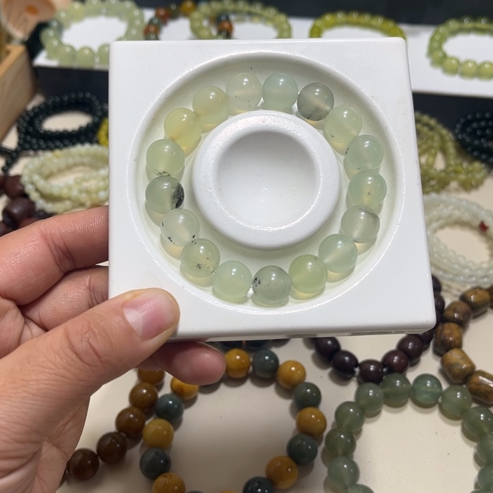 蛇纹石玉未镶嵌手链卡12