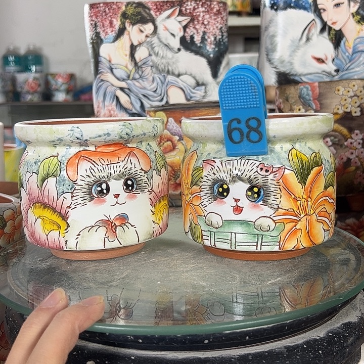 景德镇手绘花盆性价比超高