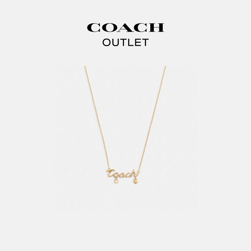 铜合金项链 【奕心奕意】COACH/蔻驰奥莱 COACH文字爱心项链