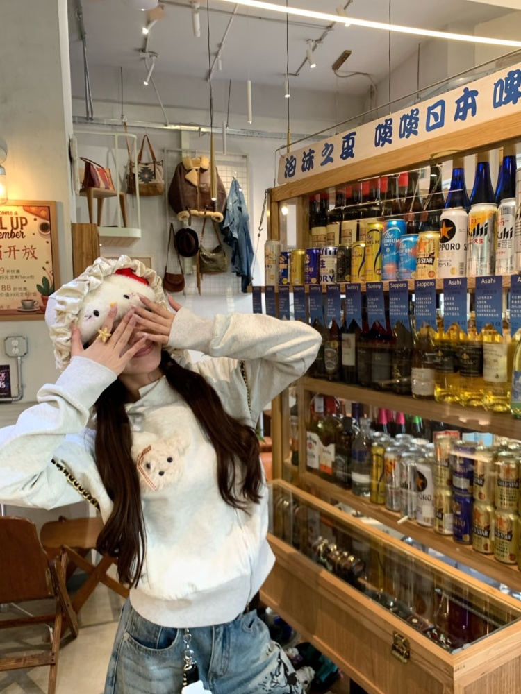 【济州岛】刺绣小狗开衫卫衣连帽外套