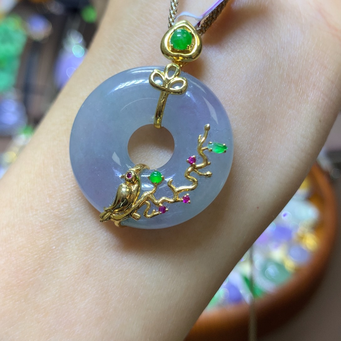 【闪购商品】翡翠颈饰18K金镶嵌翡翠