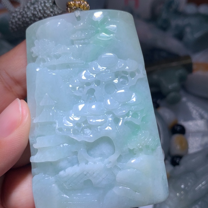 翡翠未镶嵌颈饰保真天然A货翡翠