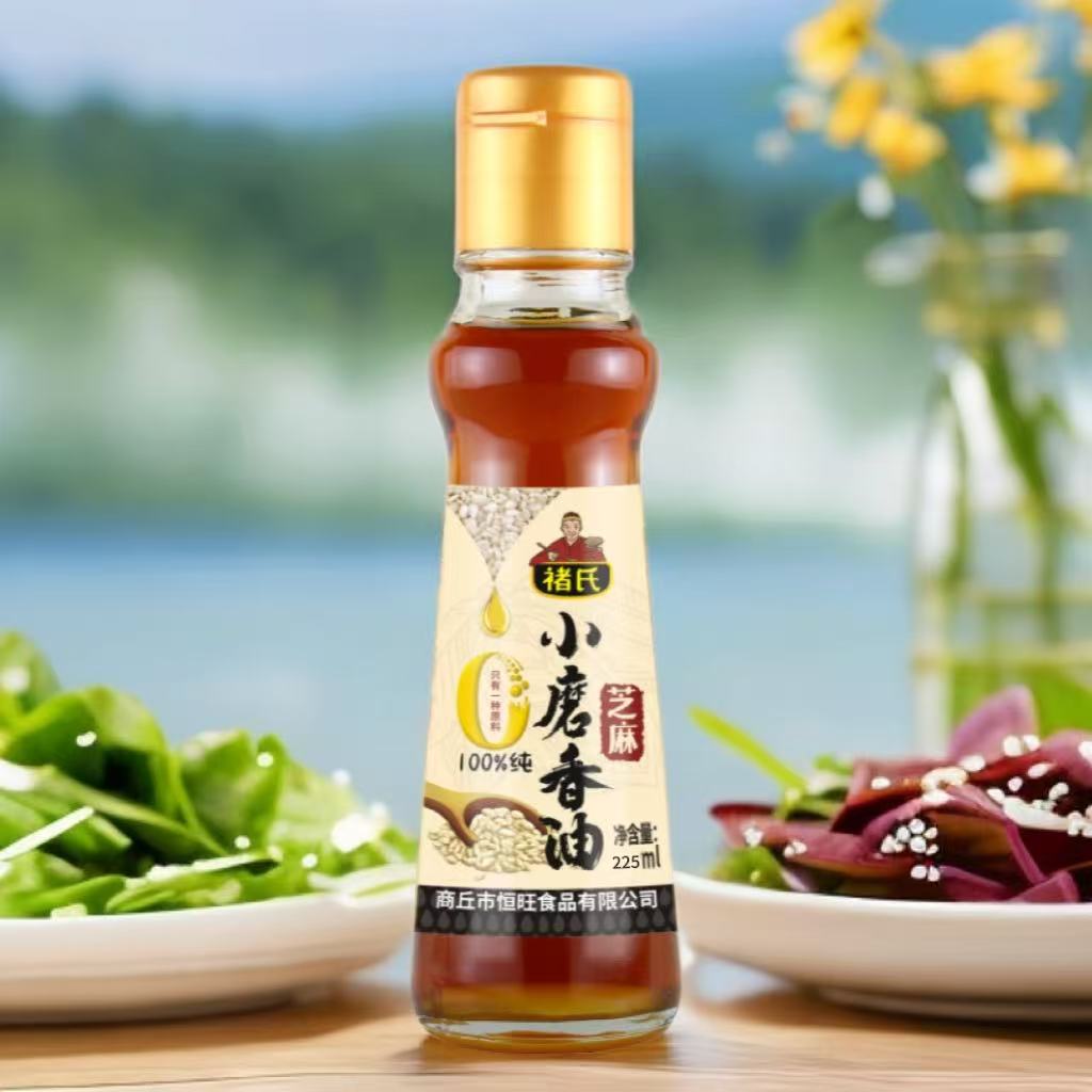 褚氏白芝麻油纯正小磨优质工艺家用凉拌菜调味瓶装纯正芝麻香油