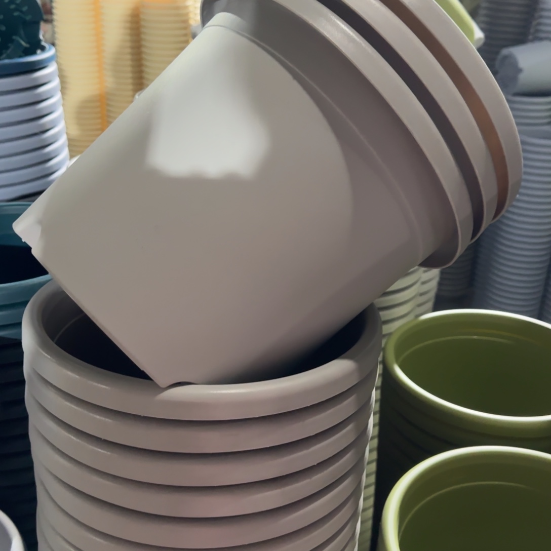 树脂四季盆5#无拖灰白微瑕6