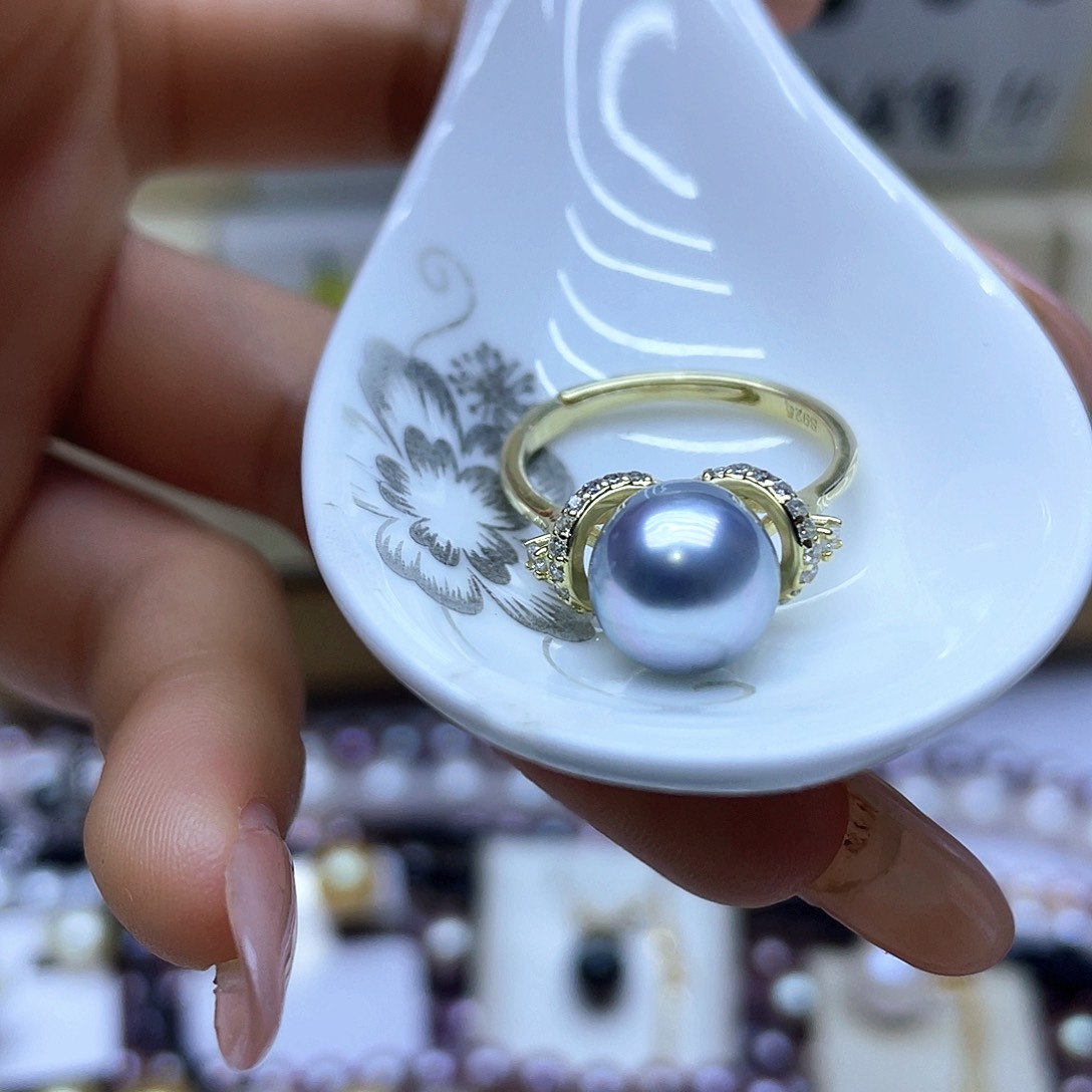 海水珍珠戒指银S925镶嵌