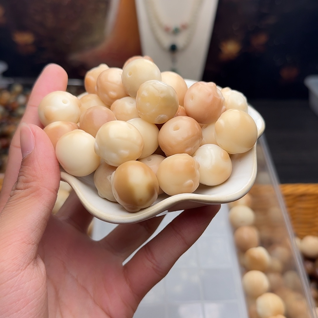 吊坠菩提根/象牙果15颗粉色菩提小熊20