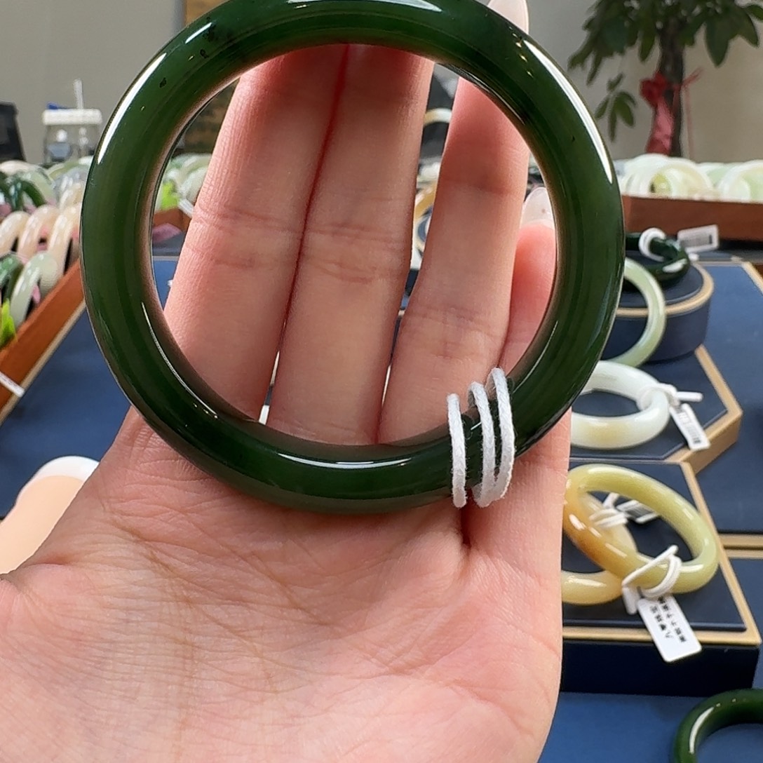 橘***～和田玉未镶嵌手镯C0203-56