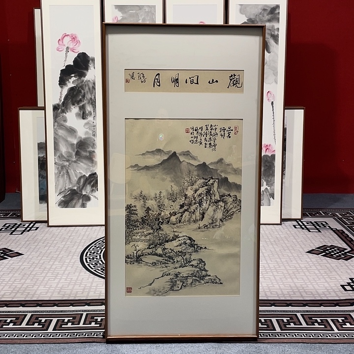 国画手绘作品带框