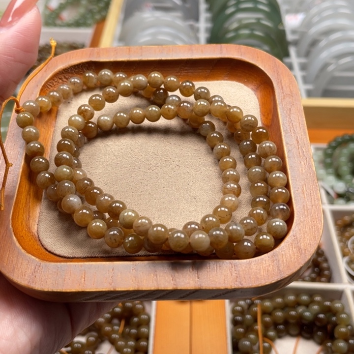 和田玉珠串6mm未镶嵌