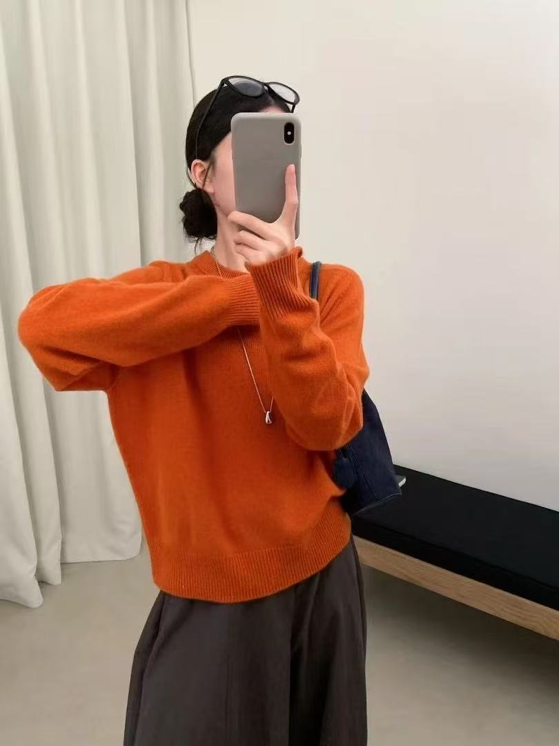 2023新款百搭网红加厚针织韩系时尚修身百分百羊毛打底衫717