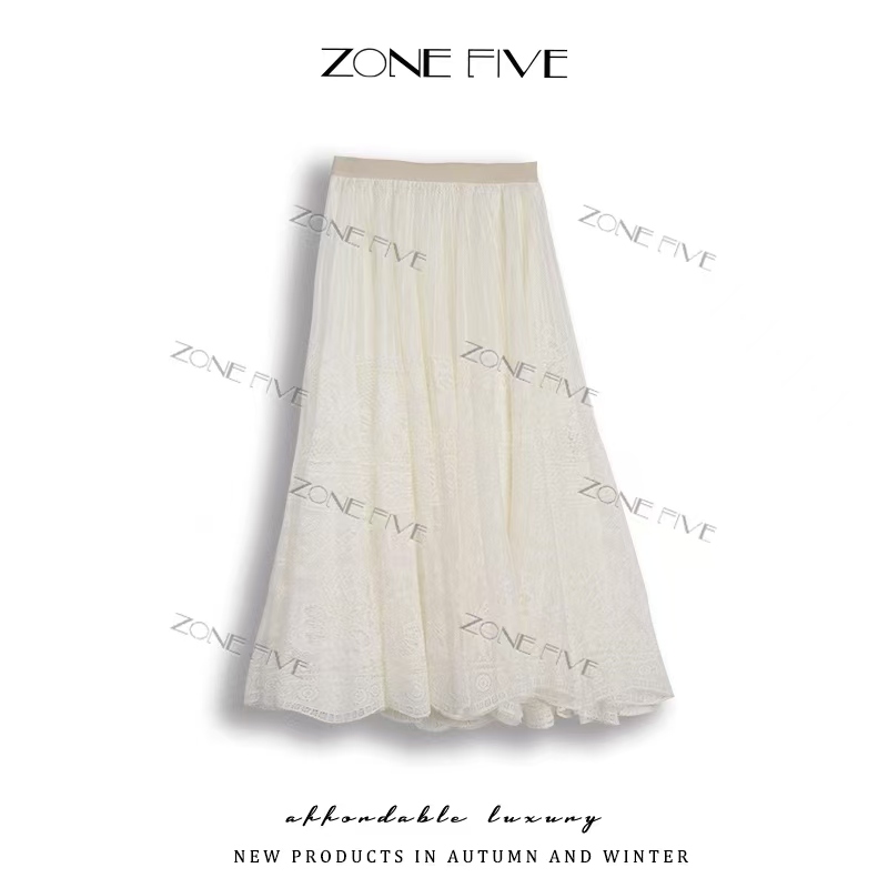 【zonefive】【1119】2025新款镂空花纹纱裙半身裙时尚气质休闲百搭