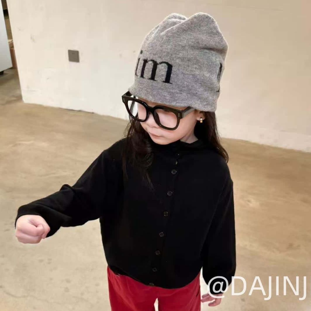 大金定制秋季新款薄支棉感弹力黑色早秋外穿黑色宝宝开衫外套