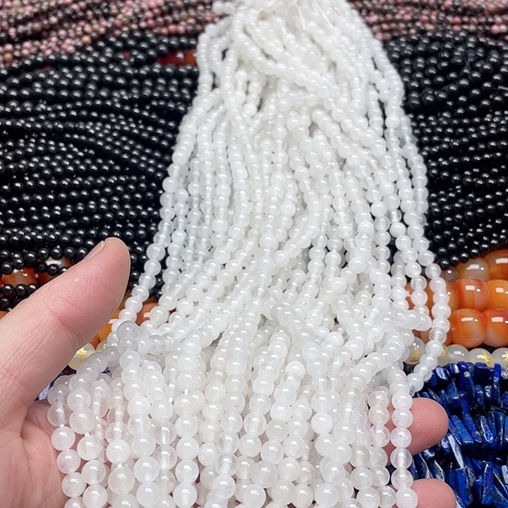 玛瑙/玉髓珠宝半成品未镶嵌一条6mm白水晶