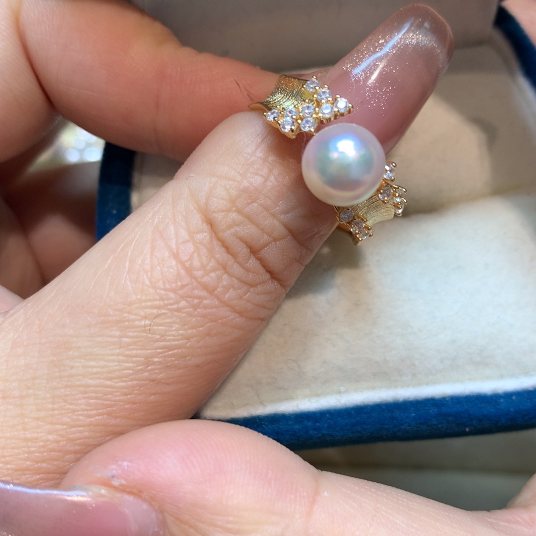海水珍珠戒指银S925镶嵌