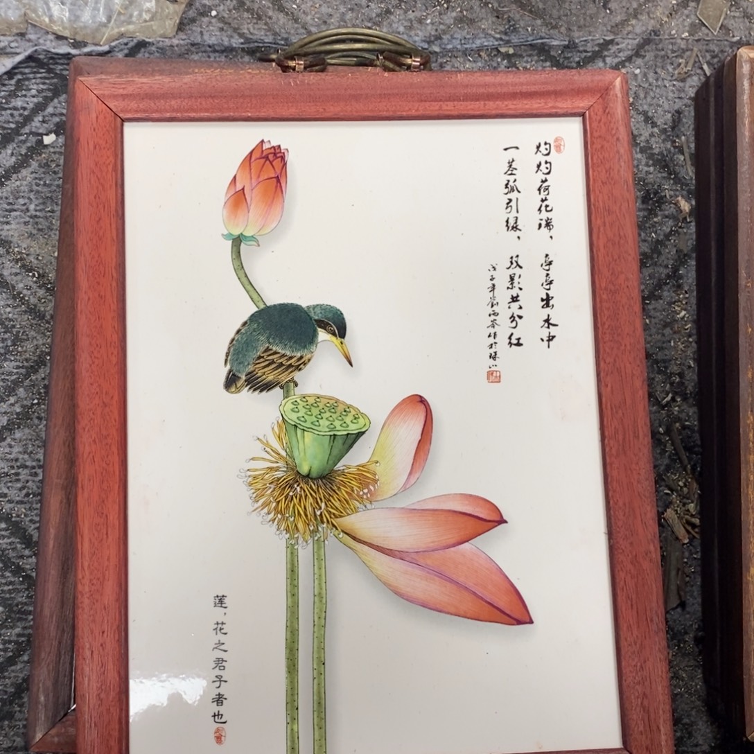 瓷片37*28*1景德镇瓷板画柴窑烧制