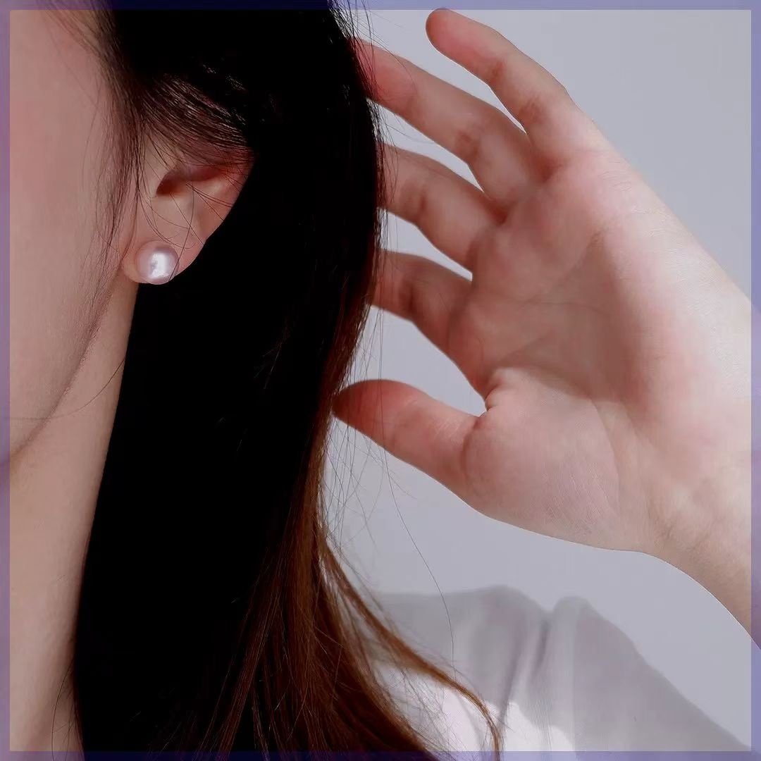 非金属仿珍珠耳饰 925银针『江南烟雨』简约小巧不挑肤色脸型 J-057