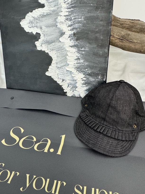 SEA.1 日系'设计感牛仔超薄软顶牛仔帽便携可折叠不变形百褶帽