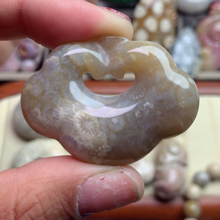 硅化珊瑚（珊瑚玉）颈饰未镶嵌