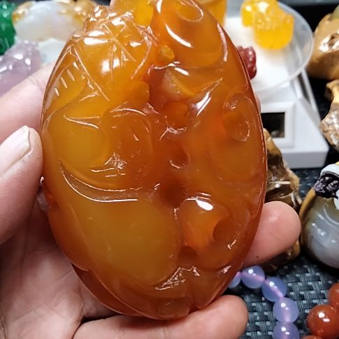 玛瑙/玉髓手把件未镶嵌陈****n