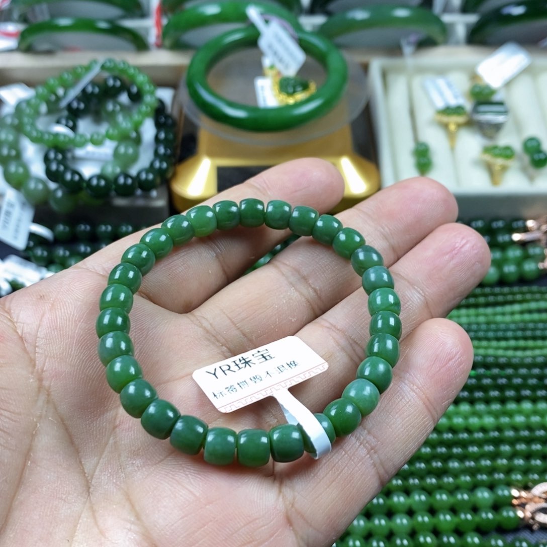 和田玉（碧玉）手串未镶嵌7