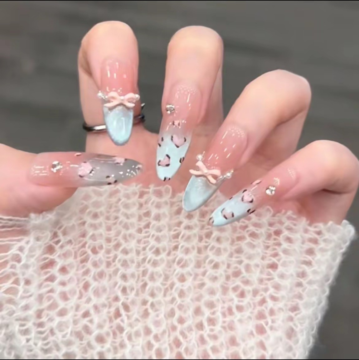 【海盐小豹】夏季猫眼温柔款穿戴甲可拆卸十片装（无收纳盒）