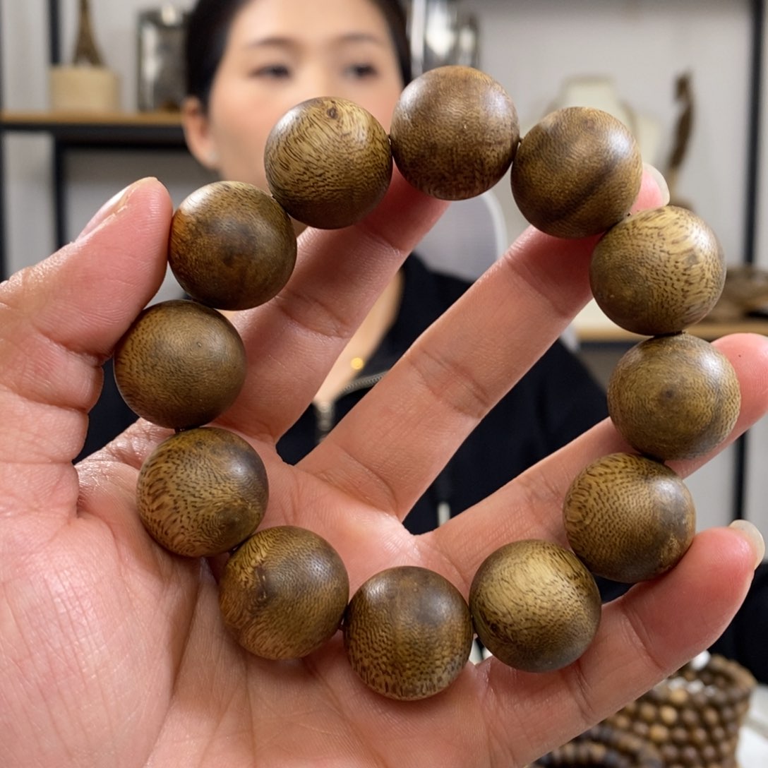 沉香手串奇楠沉香圆珠2.0单圈22克发一