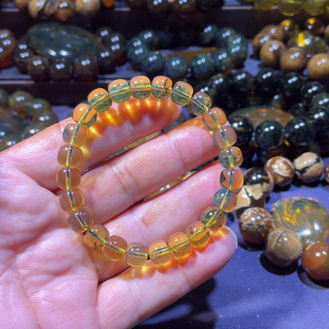 琥珀未镶嵌手链天然