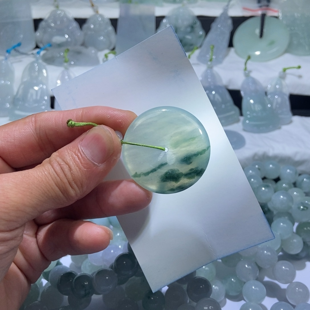 定制翡翠未镶嵌平安扣35-6