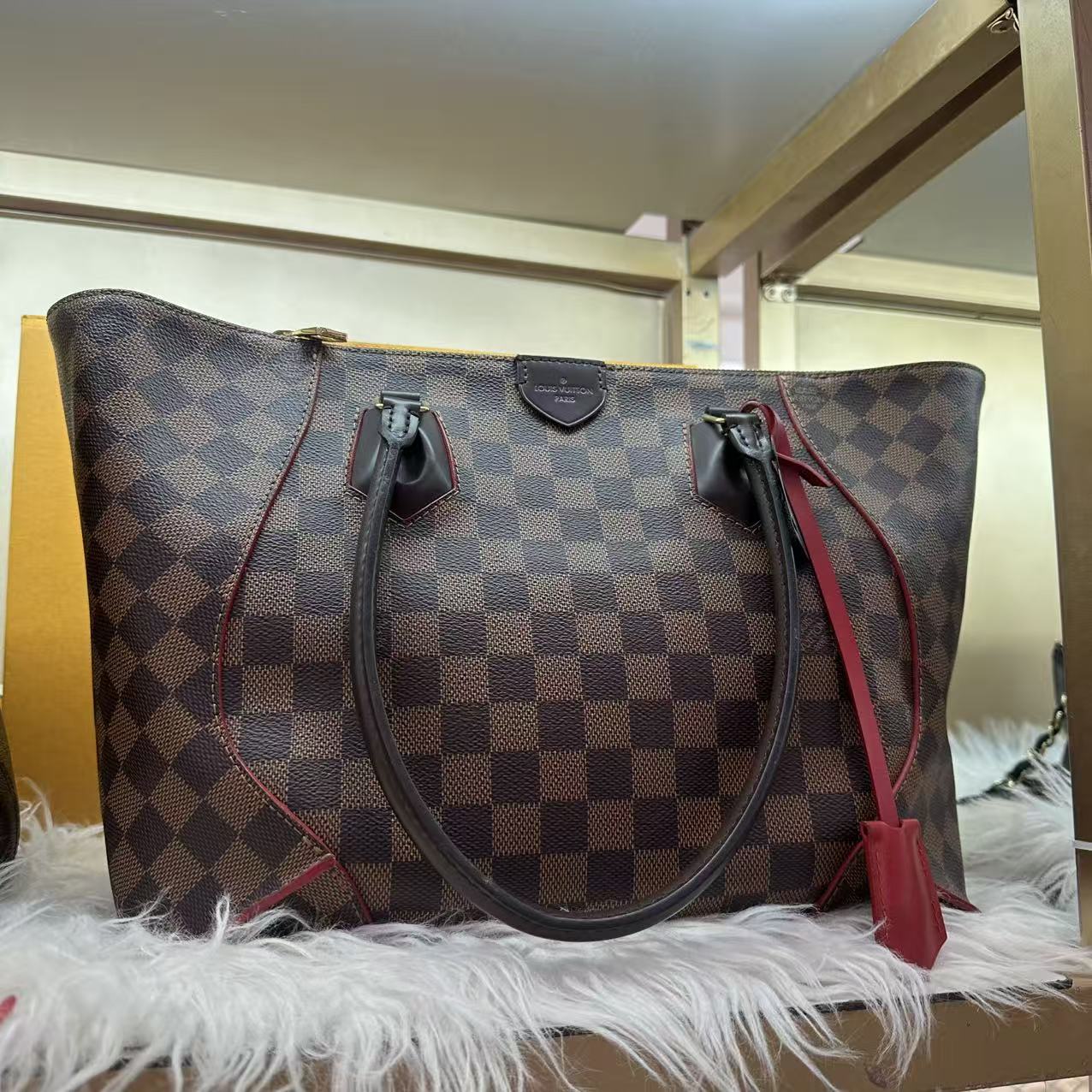 95新 LouisVuitton/路易威登 LV棋盘格neverfull  xd  