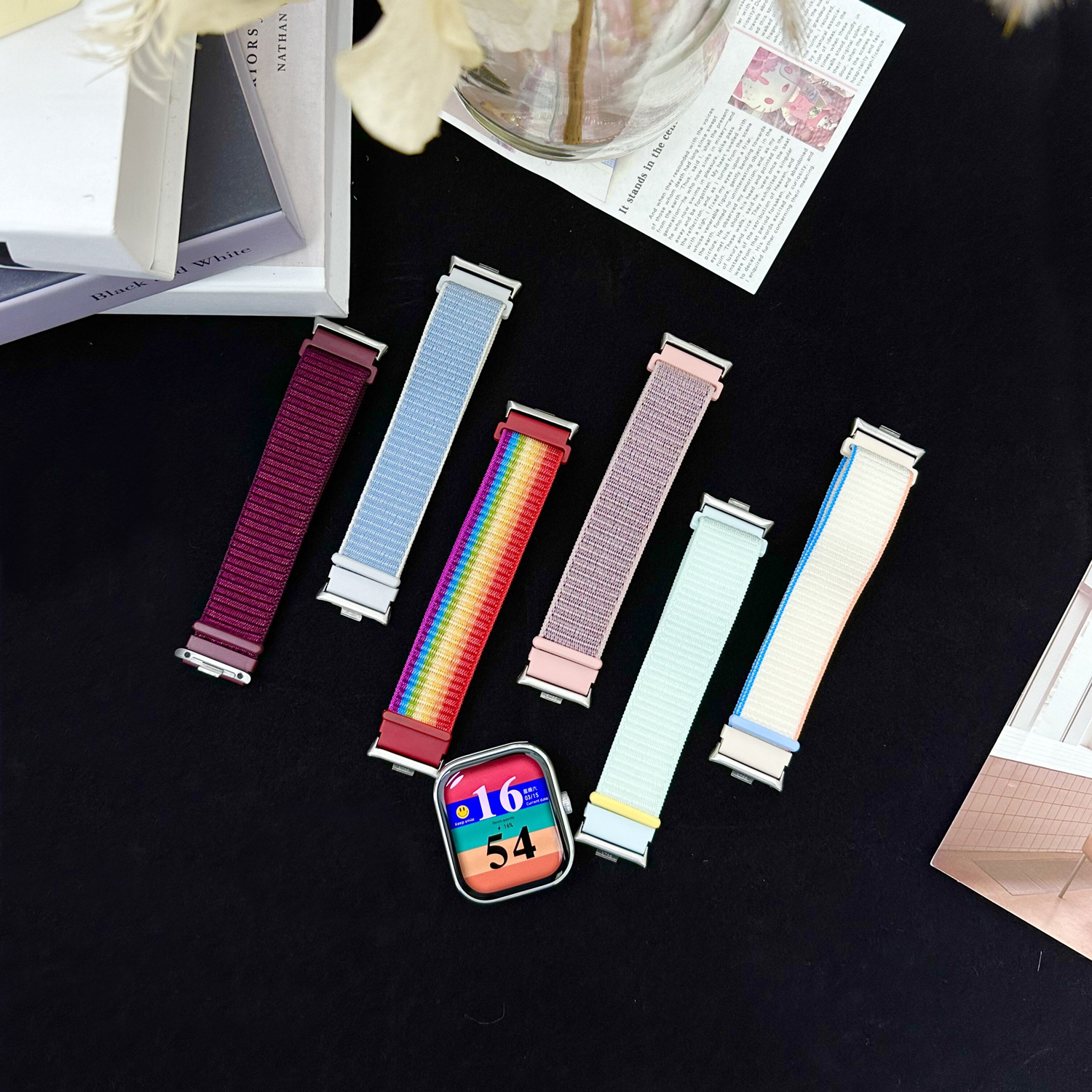裴蔻 适用小米手环9P/10P魔术贴表带红米watch54尼龙编织运动腕带